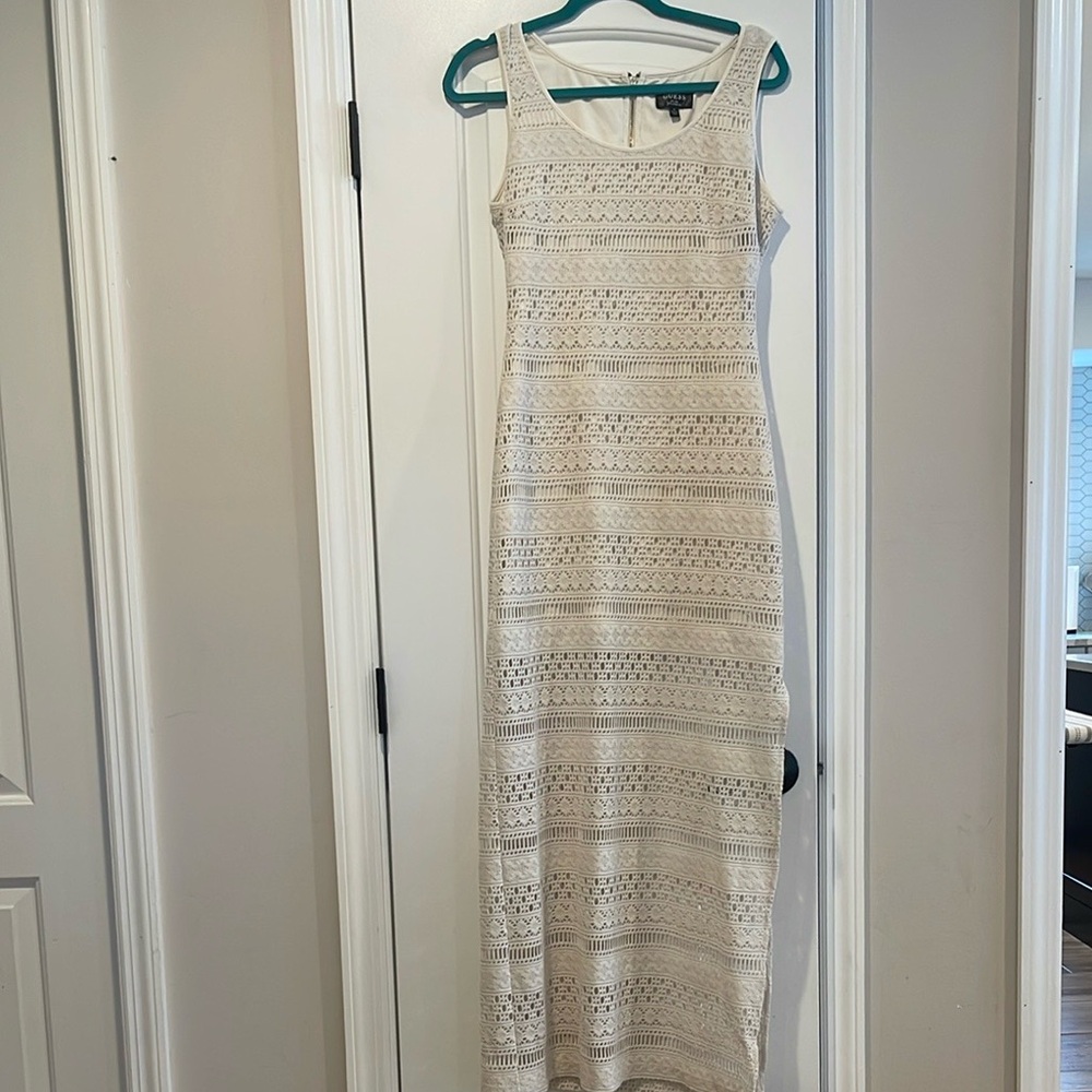 Guess Cream crochet maxi dress